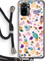 Case Company® - Xiaomi Redmi Note 10 Pro hoesje met Koord - Terrazzo Memphis - Telefoonhoesje met Zwart Koord - Bescherming aan alle Kanten en Over de Schermrand