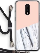 Case Company® - OnePlus 7 hoesje met Koord - A touch of peach - Telefoonhoesje met Zwart Koord - Bescherming aan alle Kanten en Over de Schermrand