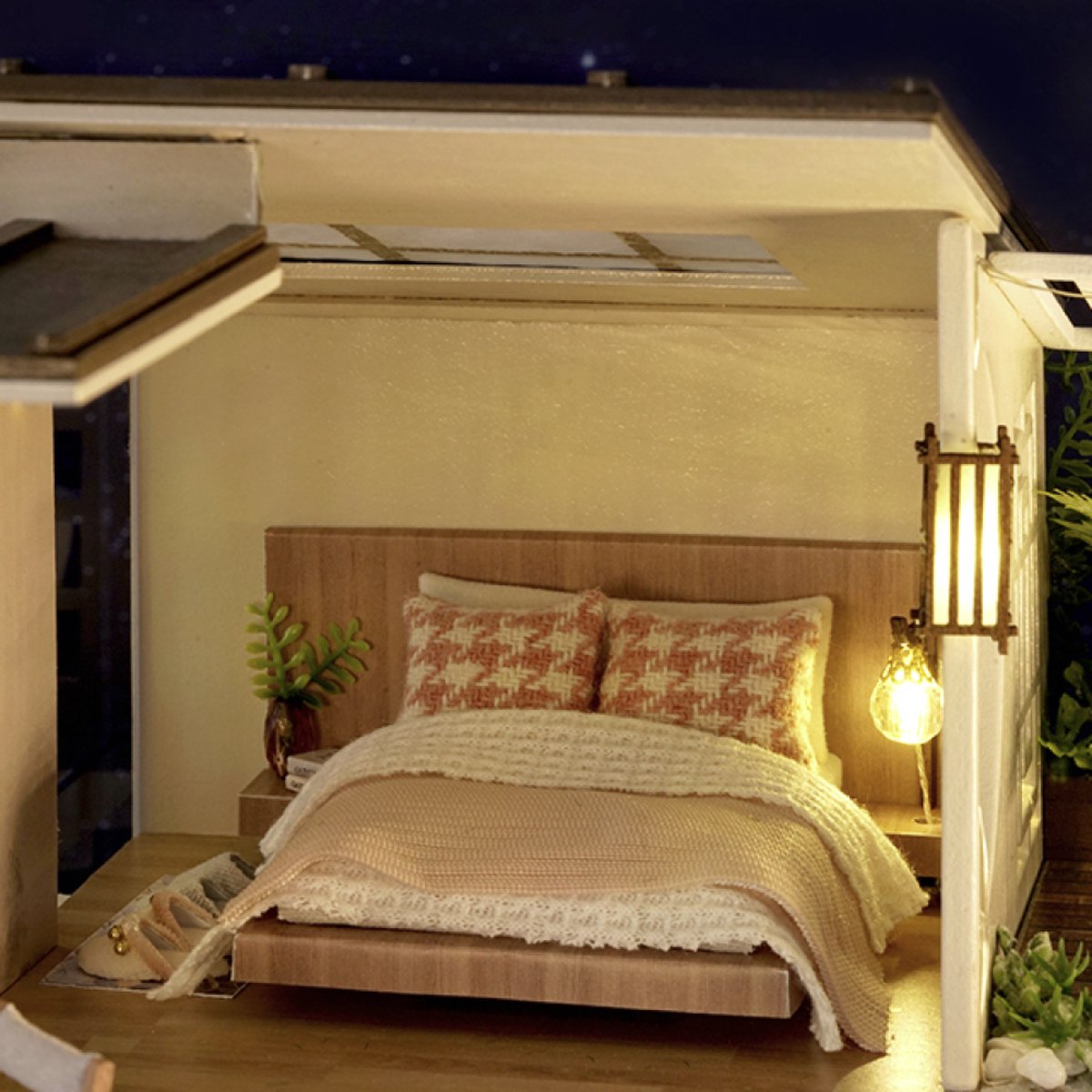 Maison De Poupée En Bois à Monter Soi-Même - Kit Miniature Avec Meubles Et Éclairage LED - Projet Créatif Pour Enfants Et Adultes