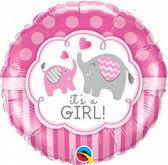 ballon Geboorte Meisje 45 cm folie roze