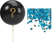 ballonkit Gender Reveal Blauw folie zwart/blauw