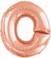 folieballon letter O 98 x 87 cm rosÃ©goud