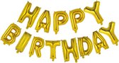 folieballon Happy Birthday 300x300x36 cm goud