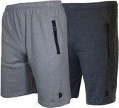 2-Pack Donnay Joggingshort - Sportshort - Heren - Maat XXL - Silver-marl/Charcoal