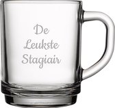 Gegraveerde theeglas 25,5cl De Leukste Stagiair