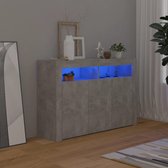 Dressoir met LED-verlichting 115,5x30x75 cm betongrijs