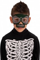 masker skelet lichtgevend junior grijs one-size