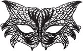 verkleedmasker kat dames textiel zwart one-size