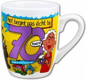 feestmok 70 Jaar 325 ml 12 x 10 cm keramiek wit