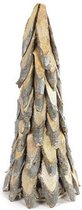 kerstboom Tino 23 x 58 cm hout naturel/zilver