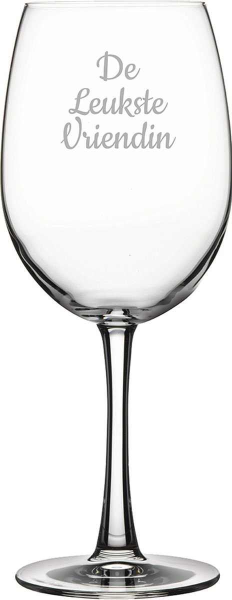 Gegraveerde Rode wijnglas 58cl De Leukste Vriendin