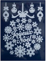 stickerset "Joyeux NoÃ«l" 29,5 x 40 cm wit 5-delig