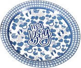 feestborden Boys 22 cm papier blauw 6 stuks