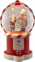 snoepmachine Kerst led 11 x 19 cm staal/glas rood