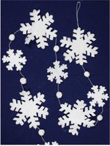 kerstslinger sneeuwvlokken 268 x 20 cm wit