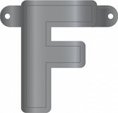 slingerletter F 12,5 x 11 cm karton zilver