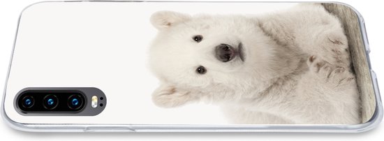 Coque Huawei P30 - Ours polaire jeune - Bébé ours polaire - Chambre d'enfant - Chambre d' Chambre de bébé - Coque de téléphone en Siliconen -