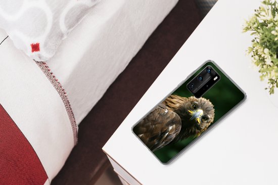 Telefoonhoesje Geschikt voor Huawei P40 Pro hoesje - Arend - Bruin - Roofvogel - Siliconen Telefoonhoesje