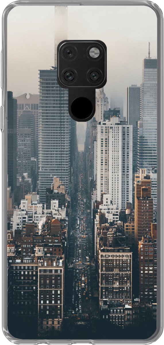 Telefoonhoesje Geschikt voor Huawei P40 Lite hoesje - Skyline van New York - Siliconen Telefoonhoesje Telefoonhoesje