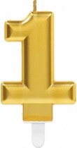 verjaardagskaars ''1'' goud unisex 9,3 cm