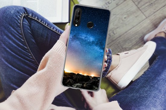 Telefoonhoesje Geschikt voor Huawei P30 Lite hoesje - Sterrenstelsel - Heelal - Zon - Jongens - Meisjes - Kinderen - Siliconen Telefoonhoesje Telefoonhoesje