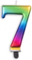cijferkaars 7 Metallic Rainbow 5,5 x 7,8 x 1,4 cm wax