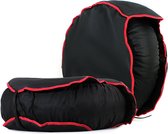 Moto4U Bandenhoes - Banden Verwarming - Opberger Voor Banden - Geschikt Voor Motorbanden - Voor En Achterband - 17 Inch - Zwart/Rood