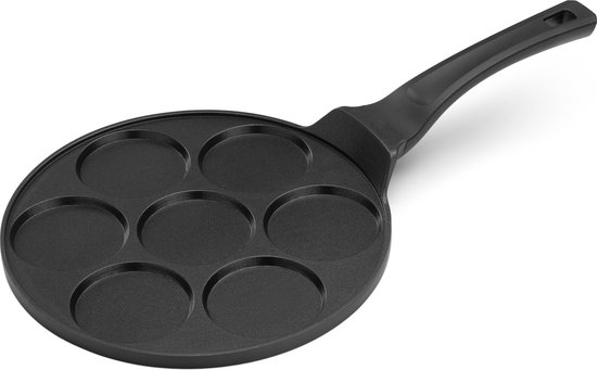 Foto: Navaris pannenkoekenpan anti aanbak 7 gaten pancake pan voor 7 mini pannenkoeken alle fornuizen inclusief inductie pancakes omelet of cr pes