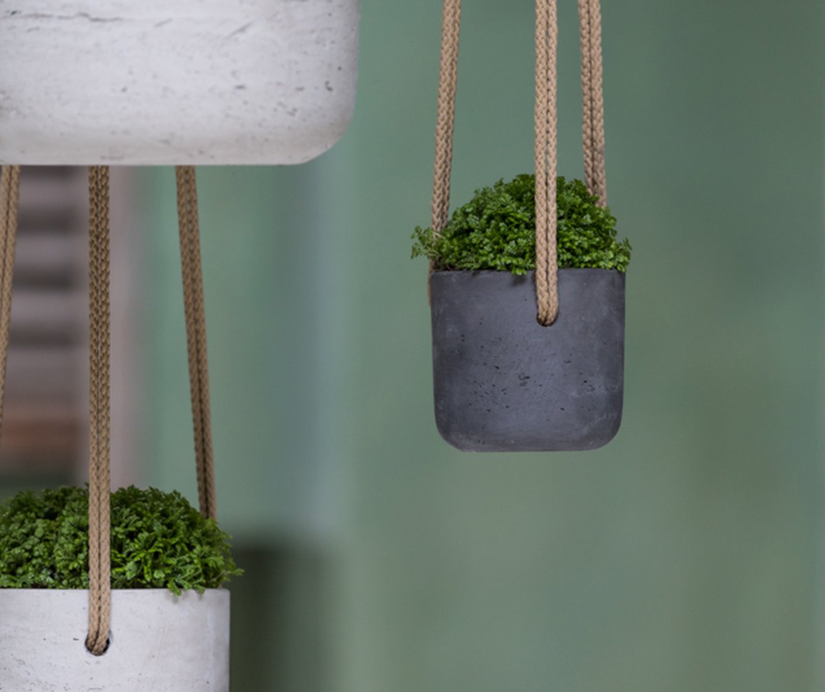 Pottery Pots Hanging Pot Charlie Grey-Black D 12 cm H 11.5 cm (for hanging)