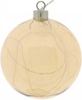 kerstbal Jarvia 12 leds 12 cm glas goud