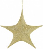 kersthanger glitter ster 65 cm polyester goud