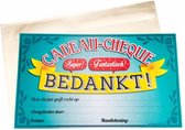 cadeaucheque Bedankt 34,5 cm papier turquoise