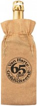flescadeauverpakking 65 jaar jute 42 cm bruin