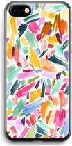 Case Company® - iPhone SE 2020 hoesje - Watercolor Brushstrokes - Soft Cover Telefoonhoesje - Bescherming aan alle Kanten en Schermrand