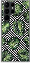 Case Company® - Samsung Galaxy S22 Ultra hoesje - Geometrische jungle - Soft Cover Telefoonhoesje - Bescherming aan alle Kanten en Schermrand