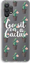 Case Company® - Samsung Galaxy A32 5G hoesje - Cactus quote - Soft Cover Telefoonhoesje - Bescherming aan alle Kanten en Schermrand