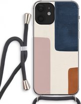 Case Company® - iPhone 12 hoesje met Koord - Geo #5 - Telefoonhoesje met Zwart Koord - Extra Bescherming aan alle Kanten en Over de Schermrand