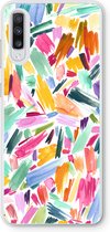 Case Company® - Samsung Galaxy A70 hoesje - Watercolor Brushstrokes - Soft Cover Telefoonhoesje - Bescherming aan alle Kanten en Schermrand