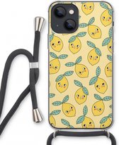 Case Company® - iPhone 13 mini hoesje met Koord - Citroenen - Telefoonhoesje met Zwart Koord - Extra Bescherming aan alle Kanten en Over de Schermrand