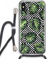 Case Company® - iPhone XS Max hoesje met Koord - Geometrische jungle - Telefoonhoesje met Zwart Koord - Extra Bescherming aan alle Kanten en Over de Schermrand