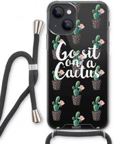 Case Company® - iPhone 13 hoesje met Koord - Cactus quote - Telefoonhoesje met Zwart Koord - Extra Bescherming aan alle Kanten en Over de Schermrand