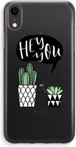Case Company® - iPhone XR hoesje - Hey you cactus - Soft Cover Telefoonhoesje - Bescherming aan alle Kanten en Schermrand