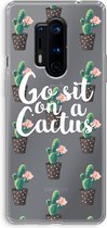 Case Company® - OnePlus 8 Pro hoesje - Cactus quote - Soft Cover Telefoonhoesje - Bescherming aan alle Kanten en Schermrand