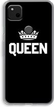 Case Company® - Google Pixel 4a hoesje - Queen zwart - Soft Cover Telefoonhoesje - Bescherming aan alle Kanten en Schermrand