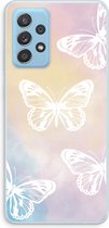 Case Company® - Samsung Galaxy A73 hoesje - White butterfly - Soft Cover Telefoonhoesje - Bescherming aan alle Kanten en Schermrand