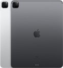 Zilveren en grijze iPad Pro met Apple logo en dubbele camera. Beide iPads op de achterkant.
