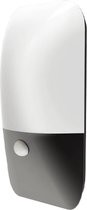 LED Tuinverlichting met Sensor - Buitenlamp - Crinton Piron - 10W - Warm Wit 3000K - Mat Antraciet - Ovaal - Aluminium