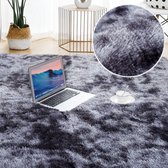 Coooper - Zacht fluffy vloerkleed - Hoogpolig tapijt - Geschikt voor woonkamer, slaapkamer, kinderkamer - Donker Grijs - Wasbaar - 140x200cm