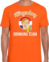 Koningsdag t-shirt Kingsday drinking team - oranje - heren - koningsdag outfit / kleding XXL