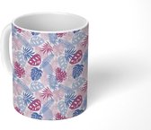 Mok - Bladeren - Patroon - Pastel - Mokken - 350 ML - Beker - Uitdeelcadeautjes